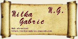 Milka Gabrić vizit kartica